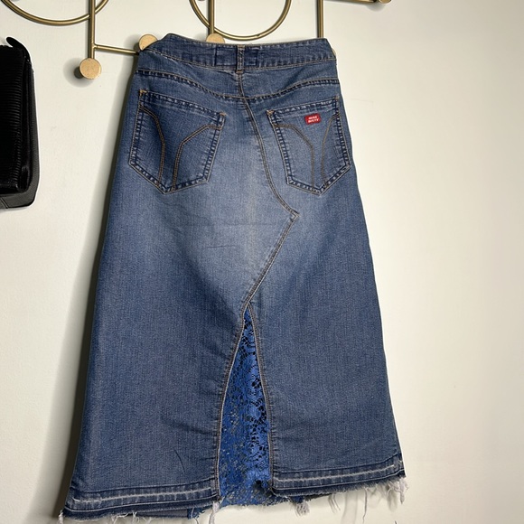 Vintage Miss Sixty Denim and Lace Skirt - Picture 9 of 12